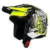 One by Camamoto | Casco Scooter e Moto, Track Warrior Yellow Jet, Nero Opaco - Giallo, Integrale con Mentoniera Estraibile, Omologato ECE R22-06, Taglia XL (60 cm)