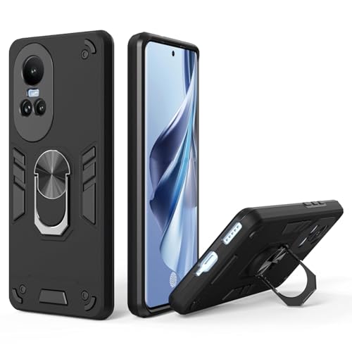 Image of NDCOM for Oppo Reno 10 5G Back Cover | Oppo Reno 10 Pro Back Cover 5G | Oppo Reno 10 5+G Back Case with Ring Holder Kickstand