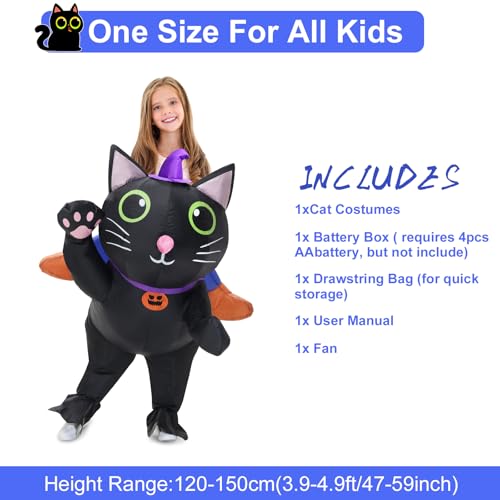Disfraz inflable de gato para niños miniatura 2