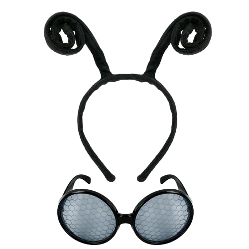 KATELUO Accessoires de Costume d'abeille, Bandeaux d'antenne d'abeille, Bandeaux de Coccinelle, Serre-Tête Abeille, Antenne d'abeille, Fourmi Bandeau, pour Costumes Diadème Halloween Bandeaux