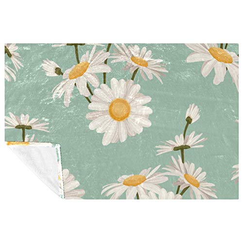 Couverture douce imprimé marguerites plaid chaud lit canapé camping