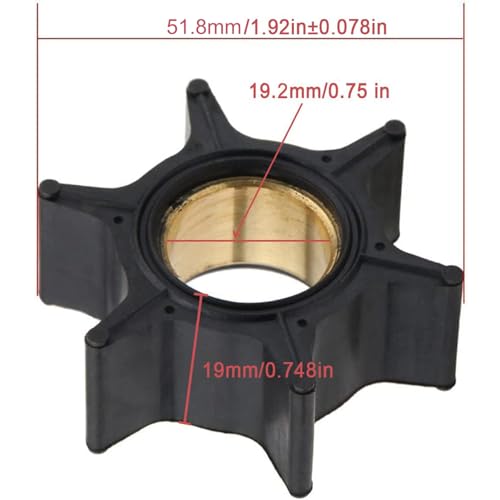 big-autoparts Water Pump Impeller Compatible with Mercury Outboard Motor 47-89983T 30/35/40/45/50/60/65/70HP - Thumbnail 2