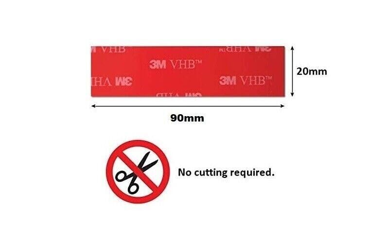 BEK-FIX® Number Plate Sticky Pads Strong Double Sided Fixings 20 Pads, Black, 90mm × 20mm × 1.1mm - Image 4