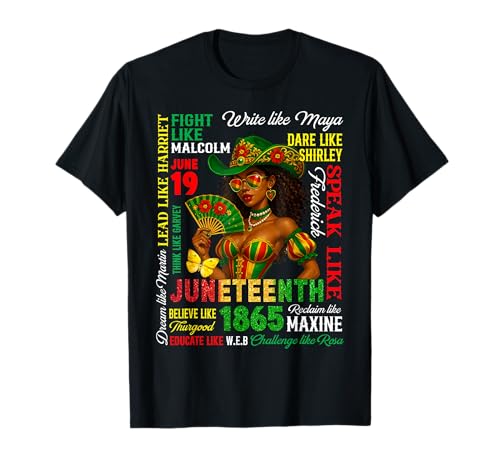 Juneteenth 1865 Sueño Como Líderes Historia Negra Mujeres Hombres Camiseta