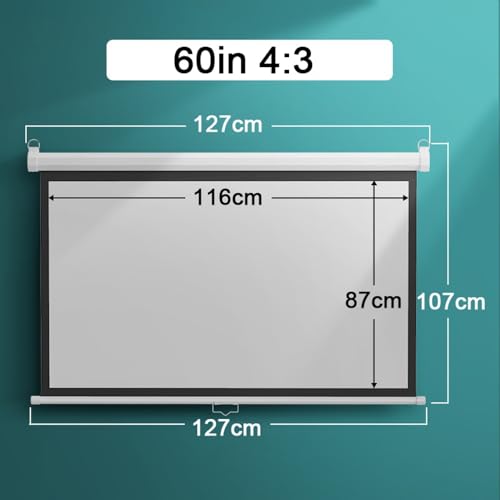 Pantalla de proyección manual retráctil 60 pulgadas 4:3 miniatura 6