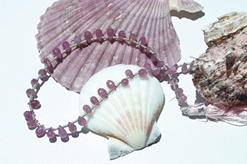Saphir rose naturel perles gouttes LKBEADS pour créer vos colliers d'été élégants
