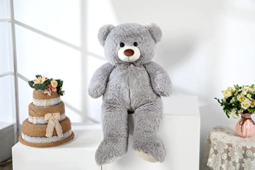 Morismos Giant Teddy Bear Stuffed Animal-35.4'' Big Teddy Bear, Soft Large Teddy Bear Plush Toy, Grey Stuffed Teddy Bear, Big Stuffed Animal For Girl Boy Girlfriend Valentine's Christmas Birthday,Gray #TOP2