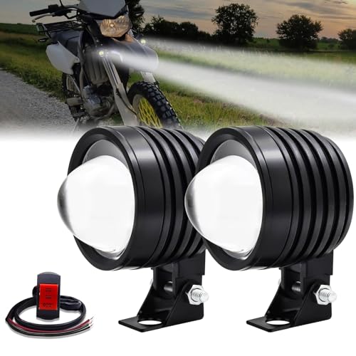 Projecteurs blancs et ambres de 12V phares antibrouillard moto LED