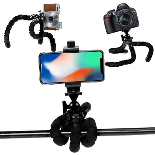 Acuvar 10” Inch Flexible Tripod With Quick Release + Universal Rotating Mount For All Smartphones + Wireless Remote Shutter For Smartphones + An Ecostconnection Microfiber Cloth #TOP3