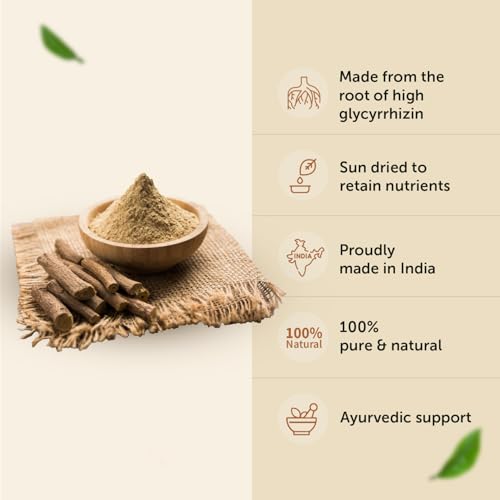Image of Neuherbs Mulethi Powder - 100g | Yashtimadhu Licorice /Glycyrrhiza Glabra Powder For Glowing & Healthy Skin | Herbal Supplement To Boost Immunity | 100% Pure & Natural No Added Preservatives
