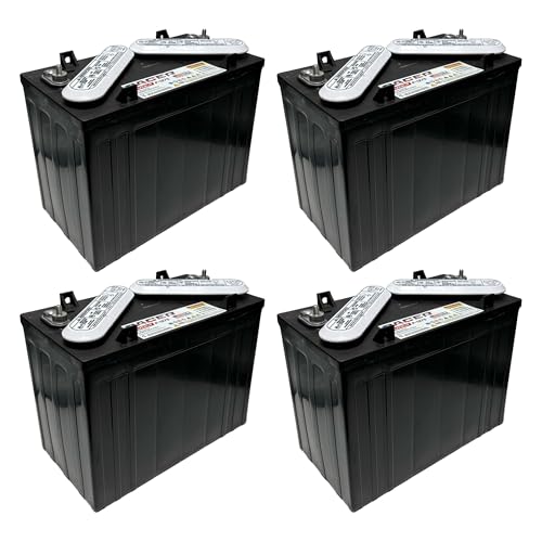 Pacer P-1275 12V 145Ah Deep Cycle Golf Cart, Solar, Marine, RV, and Industrial Use Battery. Compatible with Trojan T-1275 | T1275, Pack of 4