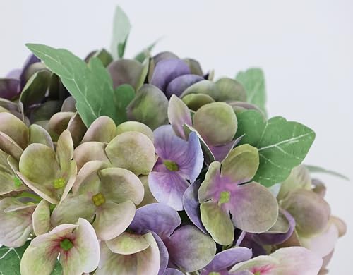 Ramo de hortensias artificiales moradas en jarrón para decoración 3