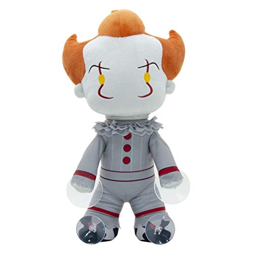 YuMe 12" Creepy Clown Doll Pennywise Plush | Officially Licensed IT Movie Merchandise | Motion Activated 180° Turning Head & Flashing Eyes | 5 Phrases Talking Toy | Spooky Decoration for Kids & Adults
