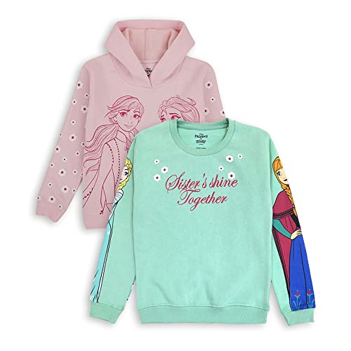 Image of Kidsville Frozen Printed Regular Fit Multicolor Poly Cotton Girl's Sweatshirt