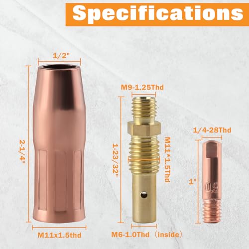 LEONTOOL Kit de acessórios de pistola de solda MIG com bocal de ponta de 0,89 cm para Lincoln Magnum