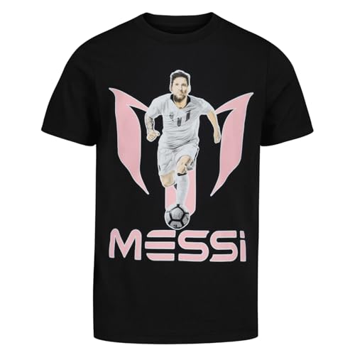Image of Messi Boys' Lifestyle Short Sleeve T-Shirt, Slim-fit Graphic Tee, Cotton Blend Fabric