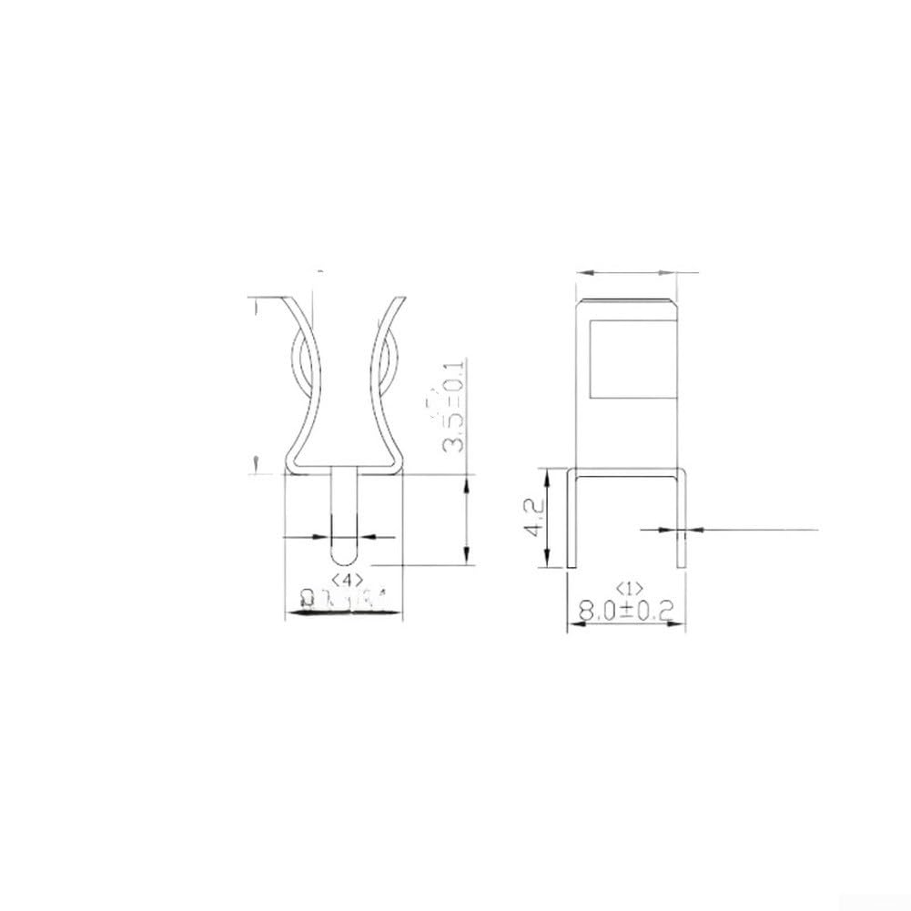 per 1000 portafusibili, 6 x 30 mm, clip a molla in ottone, clip di sicurezza 6 x 30 mm, nichelato, durevole, morsetto di sicurezza 6 x 30 mm, per fusibili in vetro, confezione da 1000 portafusibili 6