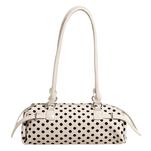 Sac à main Boston rond à pois en cuir synthétique chic pour femme