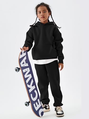 YKR Kids Sweatsuit Girls Boys Fleece 2 Piece Outfits Hooded Sweatshirt and Jogger Sweatpants Athletic Clothing Sets2