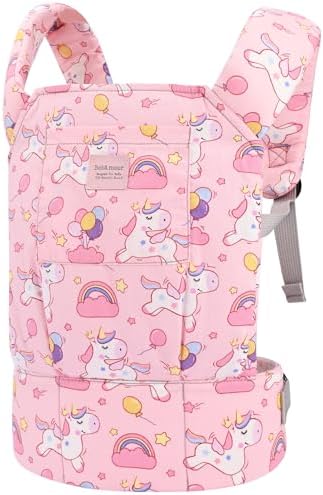 Bebamour Puppentrage für Mädchen, 3 in 1 weiches Tragetuch für Kinder, 100% Baumwolle Puppenzubehör(Rainbow Unicorn)