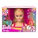 Barbie Totally Hairstyling Doll Head & 20+ Accessories, Color Reveal & Color-Change Pieces, Straight Blonde Neon Rainbow Hair