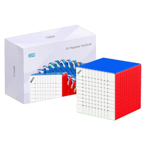 Image of QiYi 10x10 Magnetic Speed Cube | Ball-Core Design and Core Positioning | Ultra-Lightweight 258g and Compact 72mm Flagship 10x10x10 Professional Stickerless Puzzle