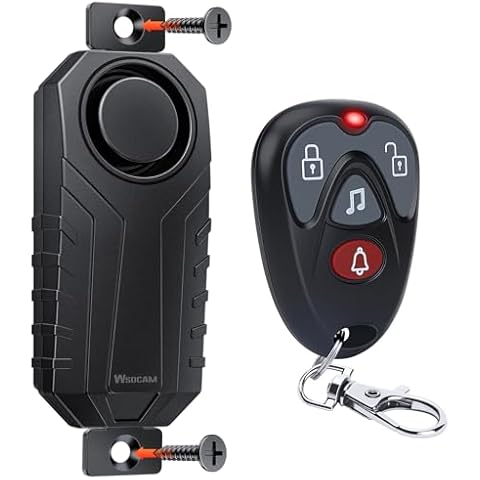 WSDCAM Screw-Mounted Trailer Anti-Theft Alarm - 113dB Loud Vibration Security Car Alarm with 7-Level Sensitivity, IP65 Waterproof, 130ft Remote Control for Truck Tool Box, Rooftop Cargo & Outdoor Gear Cover