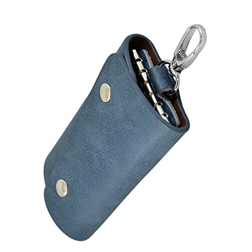 Image of Leather Key Pouch Keychain for Men & Women - Key Holder Wallet with Key Ring | Compact Key Organizer Case for Car Keys, House Keys & Coins | Small Leather Key Wallet Pouch