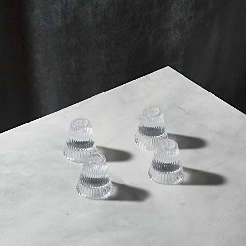 Lamplust Clear Glass Candle Holder Candlestick Holders - Set Of 4 Reversible Taper Tealight Candle Holder, 2.5 Inch Small Candle Holders For Table Centerpiece, Gold Candle Stick Holder Wedding Decor #TOP2