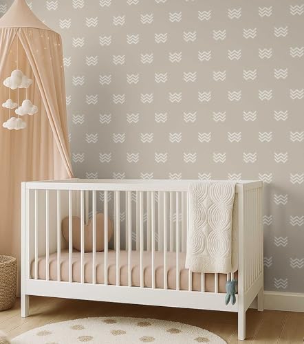 Décoration murale bohème avec papier peint géométrique beige texturé - 5
