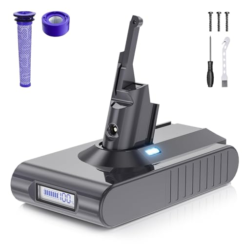Batería de repuesto para aspiradora Dyson V8, 4600 mAh, compatible con aspiradoras Dyson V8 Serie Animal Absolute Motorhead Fluffy (con accesorios)