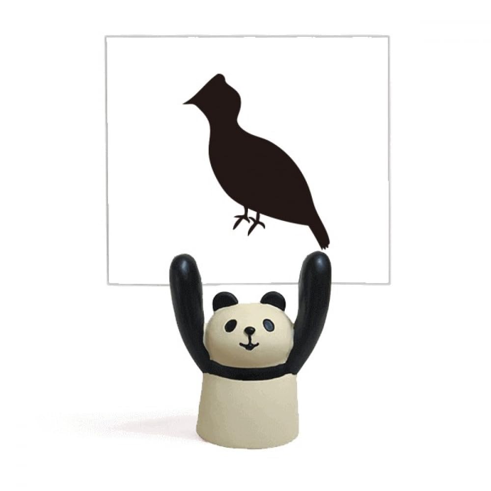 Support de mémo noir panda en forme de tétras pour bureau
