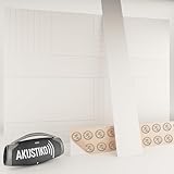 AKUSTIKO Felt Brandschutz Akustikpaneele 240x30cm 12 Stück - 9mm Filz Wandpaneele selbstklebend Brandschutzplatten, Wandverkleidung Innen Schalldämmung (Warmweiß Plain, 8.64m²)