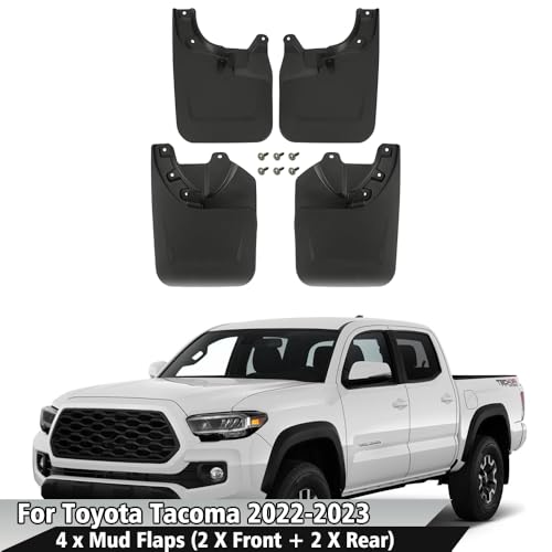 Image of Mud Flaps,4 PCS Mud Guards for Toyota Tacoma 2022-2023 with OEM Fender Flares,Front and Rear Splash Guard for Toyota Tacoma 2022-2023,Black