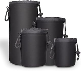 Active Pro - High Grade Protective Neoprene Pouch for Nikon, Olympus, Fuji, Pentax, Panasonic, Sony, Leica, Sigma, Tamron, Vivitar, Minolta, Mamiya, Yashica,,Kodak, Konica, Hasselblad, Ricoh, Zeiss & Lensbaby Lenses - 4 Size Multi Pack (S, M, L XL)