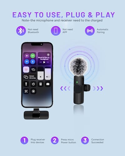 Micrófono Lavalier Inalámbrico Profesional para iPhone y iPad - 2 Unidades