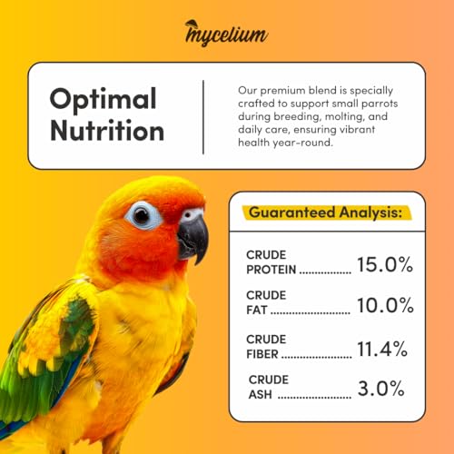 Mycelium-Organic-Small-Parrot-Bird-Seed-5-LB-Bag-High-Energy-Bird-Food-wPremium-Seeds-Grains-for-Skin-Feather-Health-Daily-Nutrition-for-Parrotlets-Conures-Cockatiel-Non-GMO-USA-Made