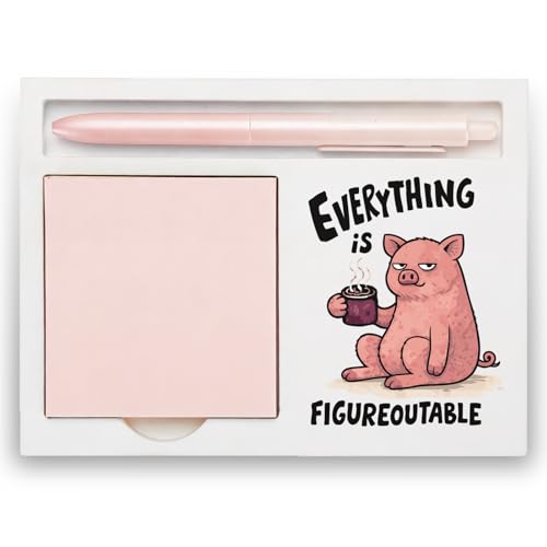 Everything is Figureoutable Wooden Note Holder, Funny Desk Sign for Office Professional, Uplifting Gift for Coworker & Boss, Positive Desk Organizer for Home Office, 16.5 x 12 x 1.5 cm, WRT10