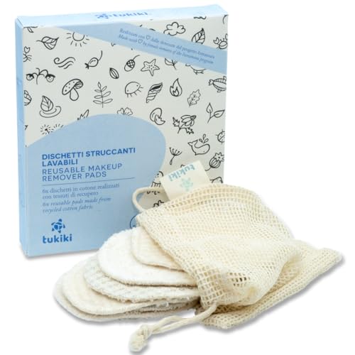 Dischetti struccanti lavabili e riutilizzabili - Made in Italy - 100% cotone - 6 pezzi - Prodotto artigianale