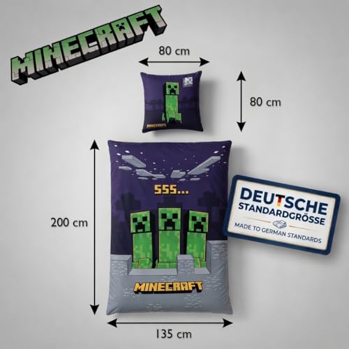 Linge de Lit Minecraft Réversible Creeper Confort Certifié Oeko-Tex - 5