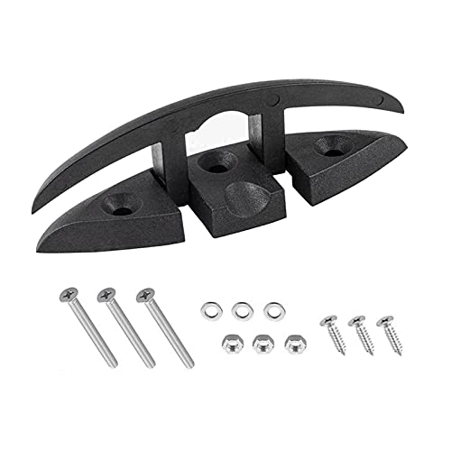 Trafu Boat Cleat Folding Flip Up Dock Cleat Pull Up Cleat Kayak Durable Nylon Cleat 5 Inch With Fasteners(M6) #TOP5