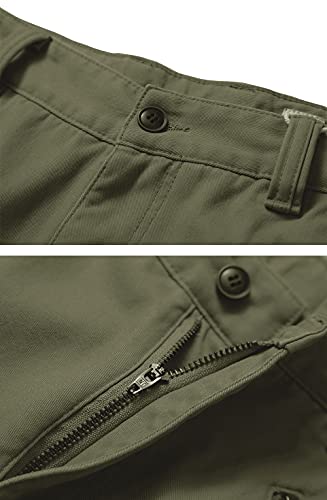 Akarmy Men's Fleece Lined Outdoor Cargo Pants Casual Military Army Combat Work Ski Hiking Pants With 8 Pockets Armygreen 34 #TOP5
