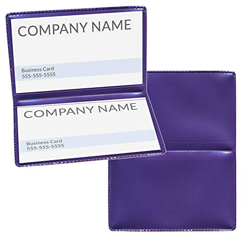 Metallic violet folding business card holders (250 pack)