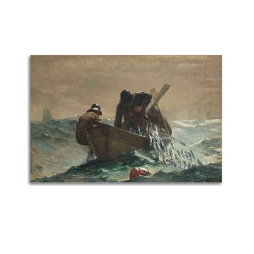 Winslow Homer - Póster artístico para la obra, la red de arenque, lienzo, impresión estética para pared, decoración moderna del hogar, 30 x 45 cm