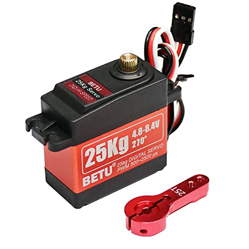 BETU 25KG/8.4V RC Digital Servo, Large Torque High Speed Full Metal Gear, 270 Degree Servo Motor with 25T Servo Horn