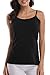 V FOR CITY Shelf Bra Camisoles for Women Undershirts with Built in Bra Tank Tops Cami Black XL