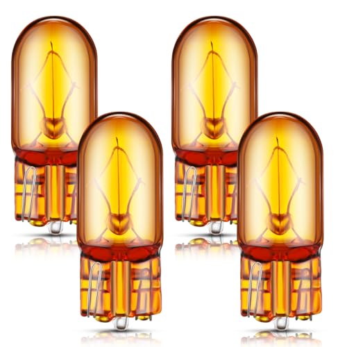 Rossesay 2827NATB 2825 Bulb 12V 5W W2.1 x 9.5D Base Natural Amber Parking Light Side Marker Light Bulbs Front Lights Headlights