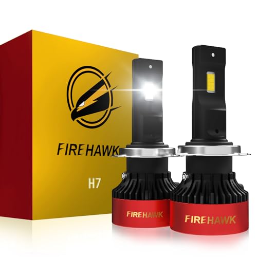 Image of Firehawk H7 LED Bulbs 70000LM 6000K Cool White, 5-Min Plug-N-Play Fog Light, Pack of 2