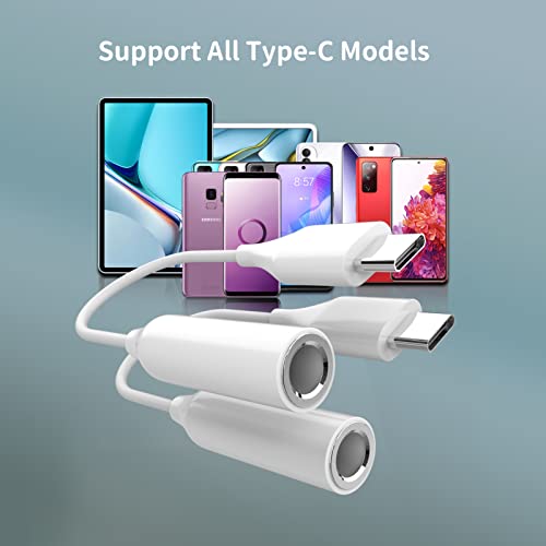Usb C Headphone Adapter Jack Audio Cable Dongle Splitter(2Pack)Dac Typec To 3.5Mm Aux Cord Connector Extension Compatible For Lg Samsung Galaxy S20 Fe Ultra Note10 S9 Z Flip3 I Pad Pro Air 4 2020 2021 #TOP3