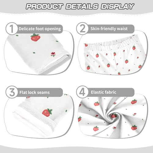 Little Strawberry Cute Pattern Girls Leggings Soft Comfortable Athletic Leggings Dancing Pants for 4-10 Years3